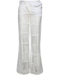 Roberta Einer - Floral-Appliqué Boyfriend Trousers - Lyst
