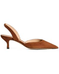 Kiton - Suede Pointed-Toe Slingback Pumps - Lyst