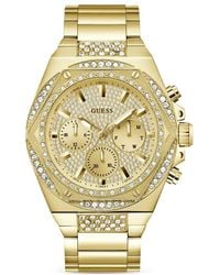 Guess - Crystal-Embellished 47Mm Watch - Lyst