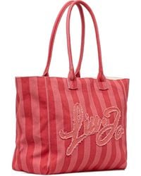 Liu Jo - Striped Logo-Patch Beach Bag - Lyst
