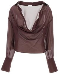 ANDAMANE - Blouse Viola À Effet Drapé - Lyst