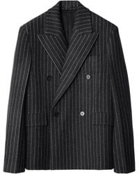 Burberry - Pinstripe Double-Breasted Blazer - Lyst