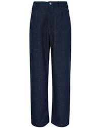 AURALEE - Wide-Leg Silk-Nep Trousers - Lyst