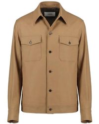 Lardini - Button-Down Wool Shirt Jacket - Lyst