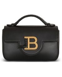 Balmain - B-buzz Logo-plaque Leather Mini Bag - Lyst