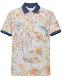 Etro - Floral-Print Polo Shirt - Lyst