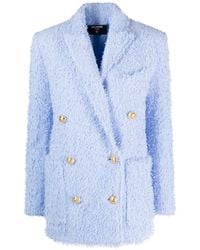 Balmain - Oversized Double-Breasted Tweed Blazer - Lyst