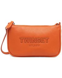 Twinset - Umhängetasche Mit Logo-Prägung - Lyst