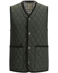 Burberry - V Neck Snap Button Vest - Lyst
