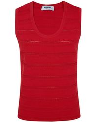 Blugirl Blumarine - Pointelle-Knit Sleeveless Top - Lyst