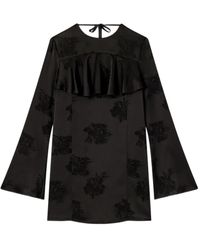 Ganni - Vestido corto con motivo floral - Lyst