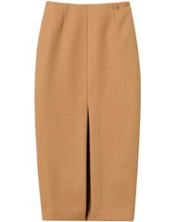 Twinset - Deep Front-Slit Straight Midi Skirt - Lyst