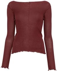 Baserange - Ribbed-Knit Boat-Neck T-Shirt - Lyst