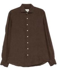 Profuomo - Spread-Collar Long-Sleeve Shirt - Lyst