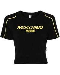 Moschino - Logo-print Cropped T-shirt - Lyst