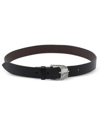 Orciani - Engraved-Buckle Leather Belt - Lyst