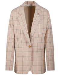 forte_forte - Checked Single-Breasted Blazer - Lyst