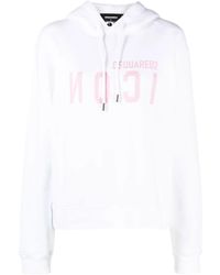 DSquared² - Icon Logo-Print Hoodie - Lyst