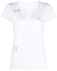 Zadig & Voltaire - T-shirt en coton à ornements strassés - Lyst