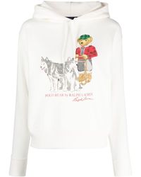 Polo Ralph Lauren - Polo Bear Graphic-print Cotton-blend Hoody X - Lyst