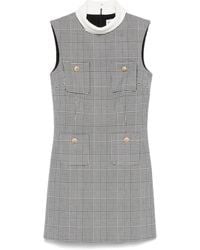 Self-Portrait - Sleeveless Prince Of Wales Check Mini Dress - Lyst