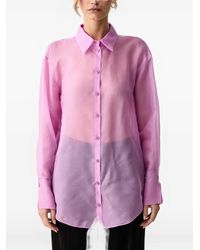 Patrizia Pepe - Chemise Boutonnée À Effet De Transparence - Lyst