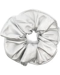 Manokhi - Metallic-Finish Leather Scrunchie - Lyst