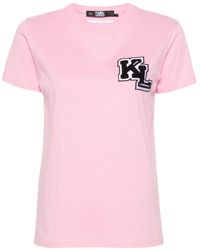 Karl Lagerfeld - Logo-patch Cotton T-shirt - Lyst