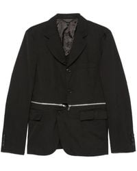 COMME DES GARÇON BLACK - Zip-Detail Single-Breasted Blazer - Lyst