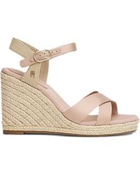 Tommy Hilfiger - 102Mm Logo Wedge Heeled Espadrilles - Lyst