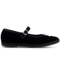 Giambattista Valli - Bow-Detailing Velvet Ballerina Shoes - Lyst