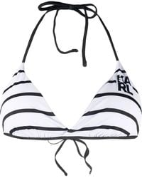 KARL LAGERFELD - Striped Logo-Print Bikini - Lyst