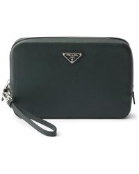 Prada - Saffiano Leather Clutch Bag - Lyst