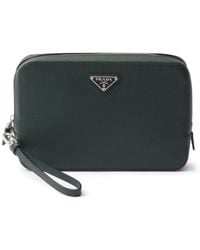 Prada - Saffiano-Leather Clutch - Lyst