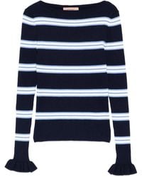 Twinset - Striped Jumper With Ruffles - Lyst