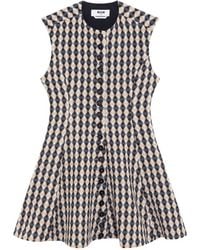 MSGM - Argyle-Pattern Button-Front Dress - Lyst