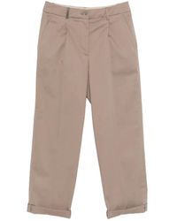 Peserico - Cuffed Pleated Trousers - Lyst