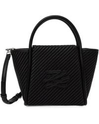 KARL LAGERFELD - Woven-Design Logo-Patch Tote Bag - Lyst