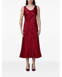 Max Mara - Satin-Finish Sleeveless Midi Dress - Lyst
