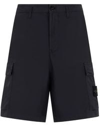 Stone Island - Short Cargo À Écusson À Logo - Lyst