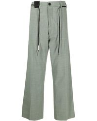 Marni - Check-pattern Wide-leg Trousers - Lyst