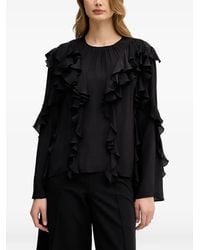Sisley - Ruffled Blouse - Lyst