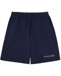 Sporty & Rich - Syracuse Embroidered-Logo Shorts - Lyst