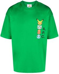 A.P.C. - X Pokémon Logo-print Cotton T-shirt - Lyst