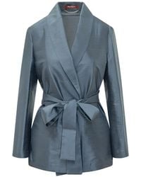Max Mara - Belted Silk Blazer - Lyst