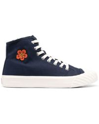 KENZO - High-Top-Sneakers mit Blumen-Patch - Lyst