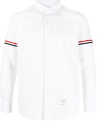 Thom Browne - Armband-Detail Seersucker Cotton Shirt - Lyst