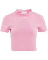 ShuShu/Tong - Ruffled-Collar Croppped T-Shirt - Lyst