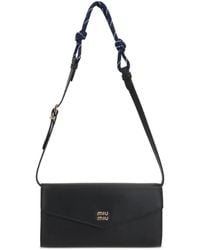 Miu Miu - Borsa A Spalla Con Placca Logo - Lyst