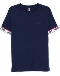 Moschino - T-Shirt Met Logodetail Op De Mouw - Lyst